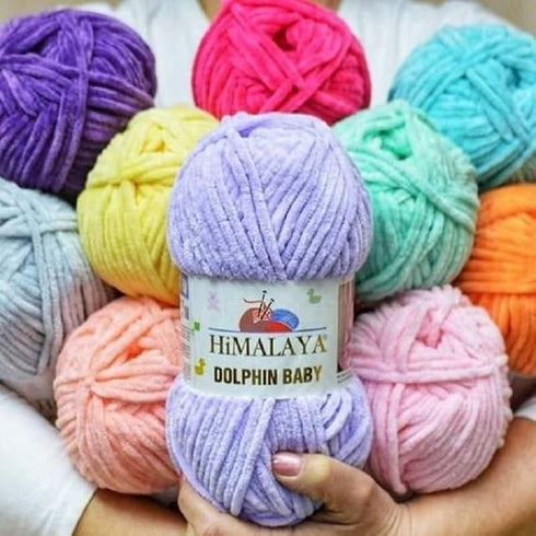 2 Pack/Skeins Himalaya Dolphin Baby, Each Skein 100 Gr/3,5 oz, 120 mt/ 132 yd, Super Bulky Yarn, Blanket Yarn, Velvet Yarn, Knitting Yarn, Amiguru...